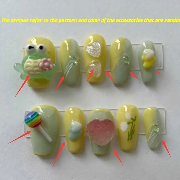3D Press-On Nails with the cutest Charms! (Nail Glue Included!) - Picture 7 of 7